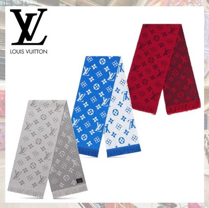 Louis Vuitton MONOGRAM Monogram Wool Silk Logo Knit  Fur Scarves M74742 M71839 M72432 