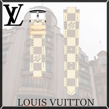 Louis Vuitton DAMIER AZUR Tambour Damier Azur Canvas Strap R15182 
