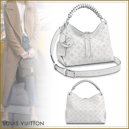 Louis Vuitton MAHINA Monogram Casual Style Calfskin 2WAY Elegant Style Handbags 