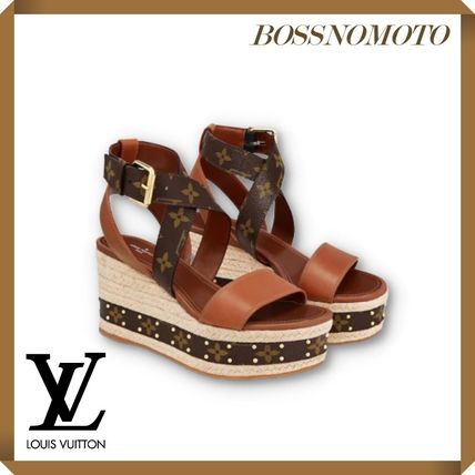 Louis Vuitton MONOGRAM Boundary Wedge Sandal 1A63W8 