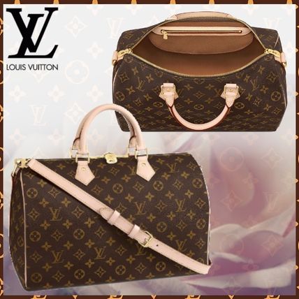 Louis Vuitton SPEEDY Monogram Canvas Blended Fabrics 2WAY Bi color Leather 