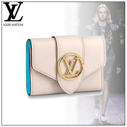 Louis Vuitton Leather Folding Wallet Logo Folding Wallets M69176 
