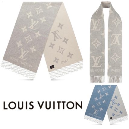 Louis Vuitton MONOGRAM 2019 20AW Monogram Knit  Fur Scarves 