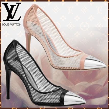 Louis Vuitton TWIST 2020 SS Blended Fabrics Bi color Plain Leather Pin Heels Logo 