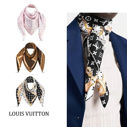 Louis Vuitton MONOGRAM Monogram Silk Logo Lightweight Scarves  Shawls M78667 M70638 M78666 