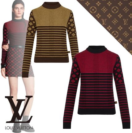 Louis Vuitton 2019 20AW Stripes Monogram Casual Style Cashmere Long Sleeves Medium 1A831A 1A8313 