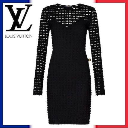 Louis Vuitton 2020 21AW Short Monogram Tight Long Sleeves Plain Lace Dresses 