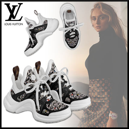 Louis Vuitton Monogram Casual Style Unisex Plain Leather Low Top Sneakers 1A5SRI 