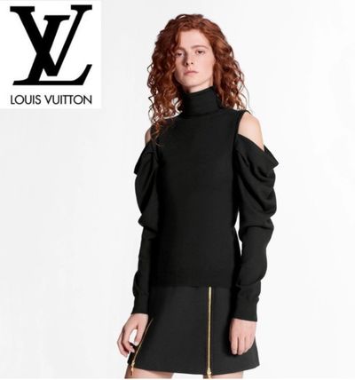 Louis Vuitton 2020 SS Wool Cashmere Silk Long Sleeves Plain Medium High Neck 1A61R1 
