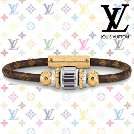 Louis Vuitton Blended Fabrics Leather Elegant Style Fine M6771E 