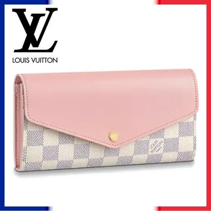 Louis Vuitton DAMIER AZUR Other Plaid Patterns Leather Long Wallets 
