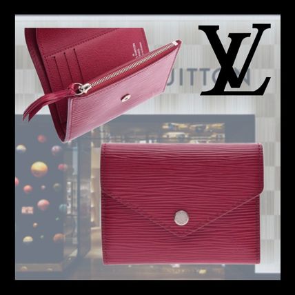 Louis Vuitton EPI 2020 SS Plain Leather Logo Folding Wallets 