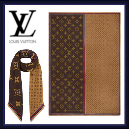Louis Vuitton 2020 21AW Monogram Cotton Bridal Knit  Fur Scarves M76368 