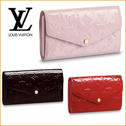 Louis Vuitton MONOGRAM VERNIS Monogram Leather Logo Long Wallets M61227 M90152 M90208 
