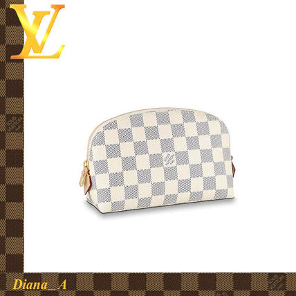 Louis Vuitton DAMIER AZUR Leather Pouches  Cosmetic Bags 