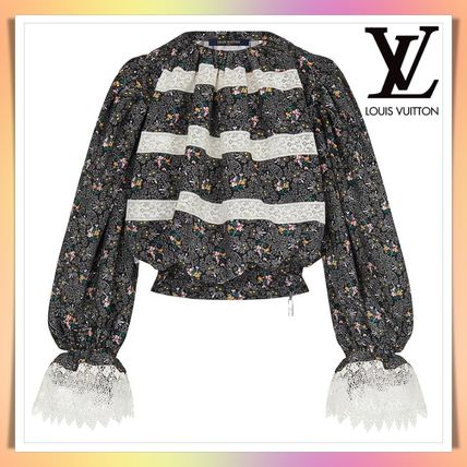 Louis Vuitton 2020 SS Victorian Inspired Floral Blouse With Lace Details 1A831U 