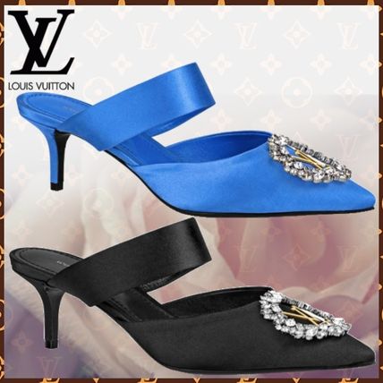 Louis Vuitton 2020 SS Blended Fabrics Bi color Plain Leather Pin Heels With Jewels 