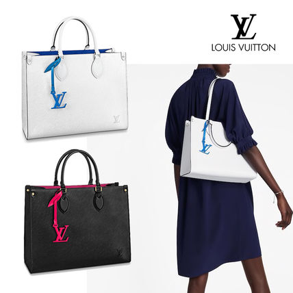 Louis Vuitton EPI 2020 SS Casual Style Plain Leather Office Style Logo Totes M56080 M56081 