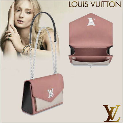 Louis Vuitton MY LOCKME Casual Style 2WAY Plain Leather Elegant Style Logo 