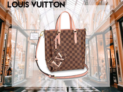 Louis Vuitton DAMIER Other Plaid Patterns Casual Style 2WAY Leather Office Style N60297 