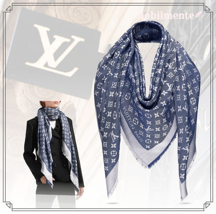 Louis Vuitton MONOGRAM Knit  Fur Scarves M71376 