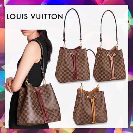 Louis Vuitton DAMIER Casual Style Blended Fabrics 2WAY Leather Purses 
