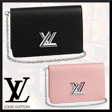 Louis Vuitton 2WAY Chain Plain Leather Crossbody Logo Shoulder Bags M68559 M68560 