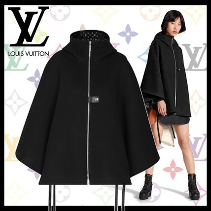 Louis Vuitton 2020 SS Wool Plain Logo Ponchos  Capes 1A5TSD 1A5TSE 1A5TSF 1A5TSB 1A5TSC 