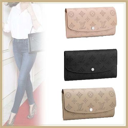 Louis Vuitton MAHINA MAHINA Unisex Leather Long Wallets 