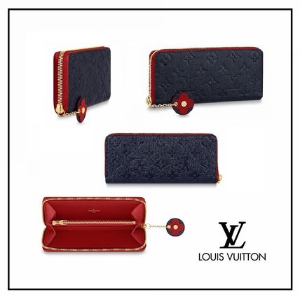 Louis Vuitton Monogram Canvas Leather Logo Long Wallets 