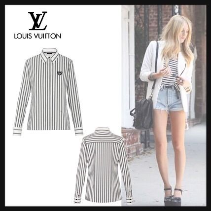 Louis Vuitton 2019 20AW Stripes Long Sleeves Cotton Logo Shirts  Blouses 