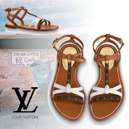 Louis Vuitton MONOGRAM 2020 SS Monogram Open Toe Casual Style Plain Leather Elegant Style 1A65VT 