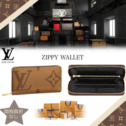 Louis Vuitton MONOGRAM 2020 SS Monogram Plain Leather Logo Long Wallets 