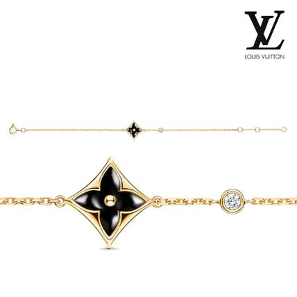 Louis Vuitton Color Blossom Bb Star Bracelet ?Yellow Gold Onyx And Diamond Q95677 