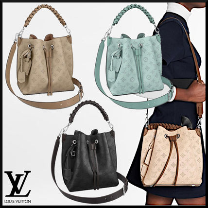 Louis Vuitton MAHINA 2020 SS Monogram Casual Style Calfskin 3WAY Bi color Plain Leather M55906 M55801 M55800 M55799 