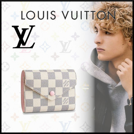 Louis Vuitton DAMIER AZUR 2020 SS Other Plaid Patterns Bi color Plain Folding Wallet N64022 