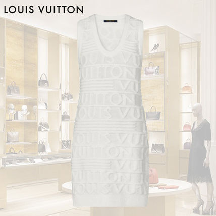 Louis Vuitton Short Casual Style Wool Sleeveless Street Style U Neck Plain 