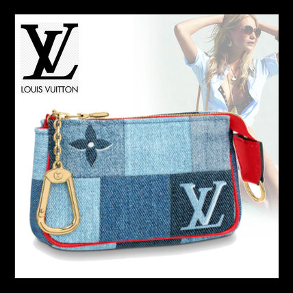 Louis Vuitton MONOGRAM Monogram Denim Logo Pouches  Cosmetic Bags 