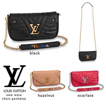 Louis Vuitton Casual Style Chain Leather Crossbody Shoulder Bags 