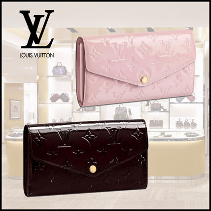 Louis Vuitton SARAH Monogram Calfskin Leather Folding Wallet Logo Long Wallets M61227 M90152 