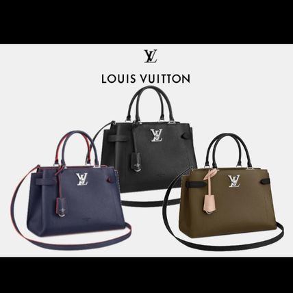 Louis Vuitton A4 3WAY Plain Leather Office Style Elegant Style Crossbody 