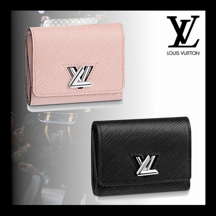 Louis Vuitton EPI Unisex Plain Leather Folding Wallet Small Wallet Logo 