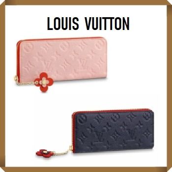 Louis Vuitton CLEMENCE 2019 SS Flower Patterns Monogram Chain Leather Long Wallet Logo M63920 M64161 