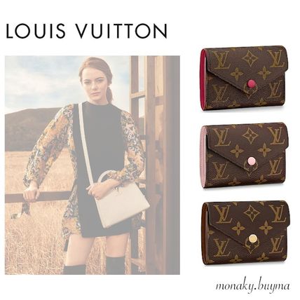 Louis Vuitton PORTEFEUILLE VICTORINE 2018 19AW Bi color Leather Folding Wallet Small Wallet Co ord Logo M62472 M62360 M41938 