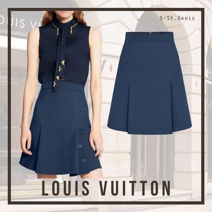 Louis Vuitton 2020 SS Short Wool Silk Blended Fabrics Plain Mini Skirts 1A7SWI 