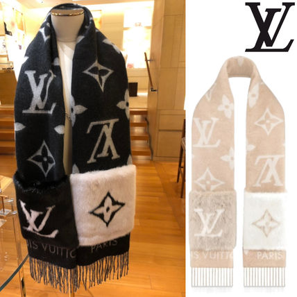 Louis Vuitton 2020 SS Monogram Unisex Cashmere Blended Fabrics Logo M74354 M74353 