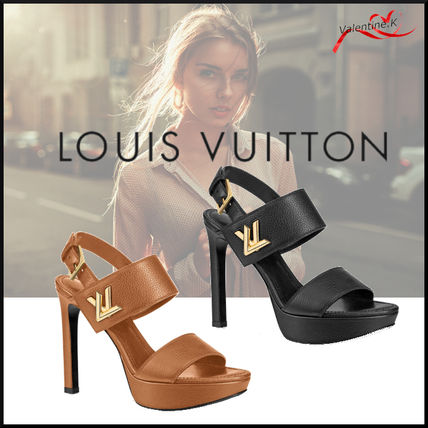 Louis Vuitton TWIST Open Toe Pin Heels Elegant Style Logo Heeled Sandals 1A4XS7 1A4XRS 