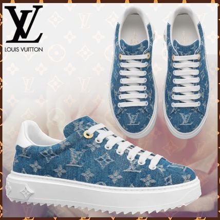 Louis Vuitton 2020 SS Monogram Plain Toe Rubber Sole Blended Fabrics Bi color 