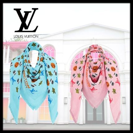 Louis Vuitton 2019 20AW Jonas Wood X Louis Vuitton Monogram Shawl M76054 M76053 