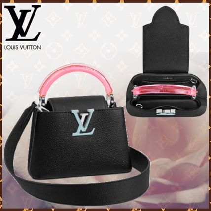Louis Vuitton CAPUCINES 2020 SS Blended Fabrics 2WAY Bi color Plain Leather Elegant Style 